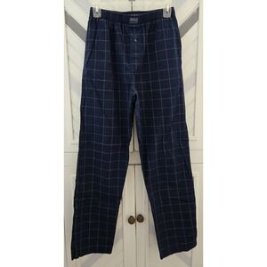 Polo Ralph Lauren Men's Small 100% Cotton Navy Blue Check Lounge Pajama Pants‎